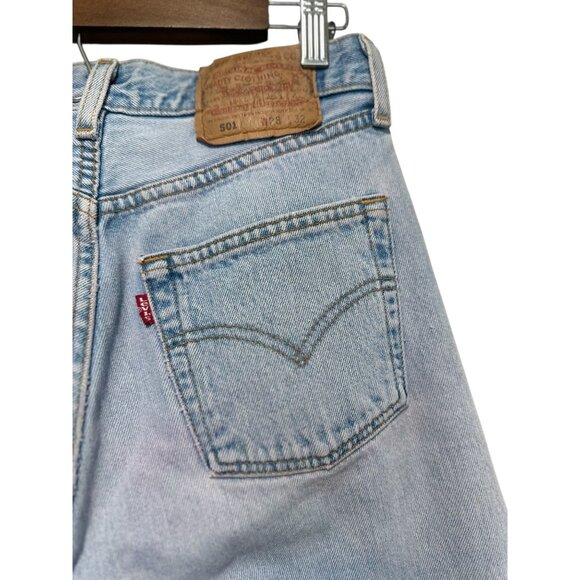 Vintage Levis 501 Jeans Womens 27 Blue Button Fly High Rise Straight Classic Fit - Picture 16 of 16